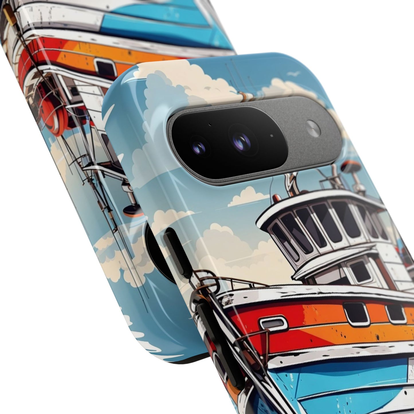 Colorful Fishing Boat Phone Case | Nautical Gift, Marine Design, Coastal Aesthetic, Summer Vibes, Sea Lover's Accessory