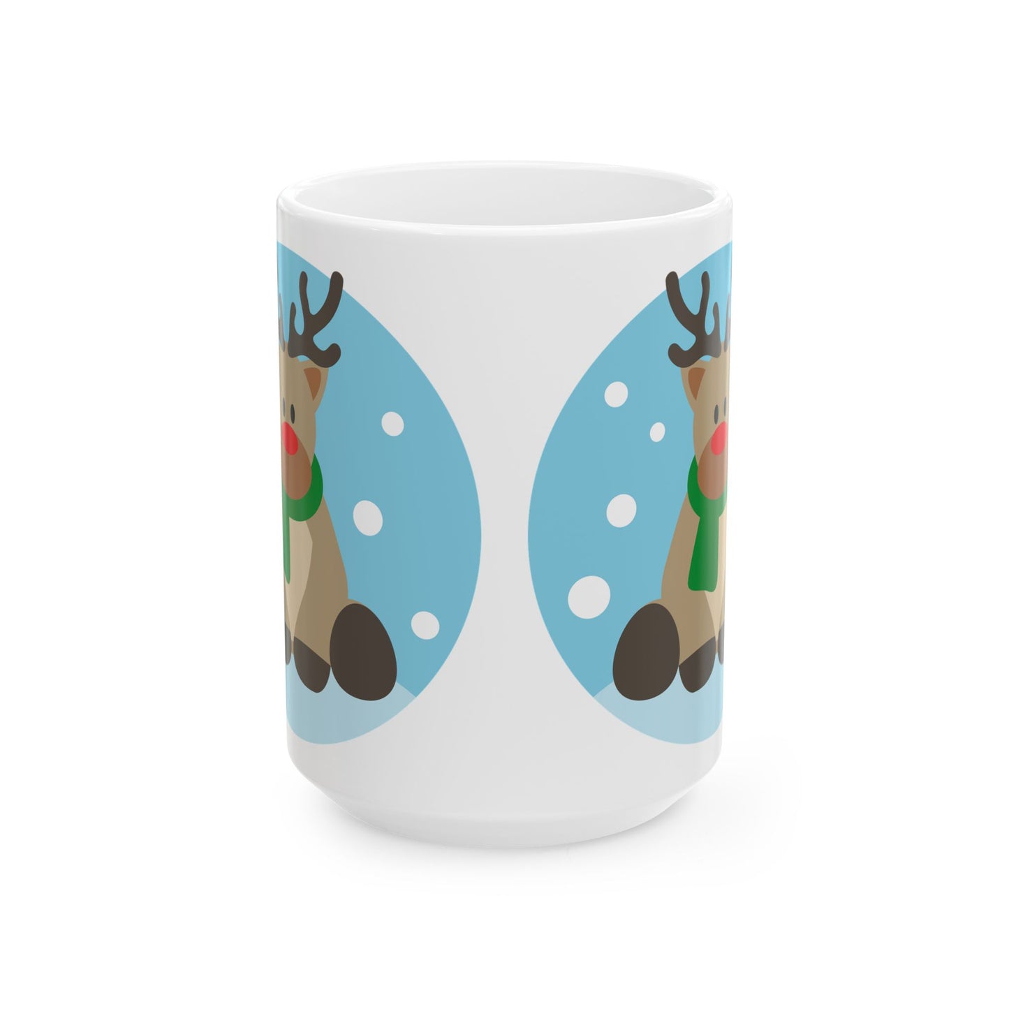 Christmas Reindeer Ceramic Mug — Cute Holiday Coffee Cup (11oz & 15oz)