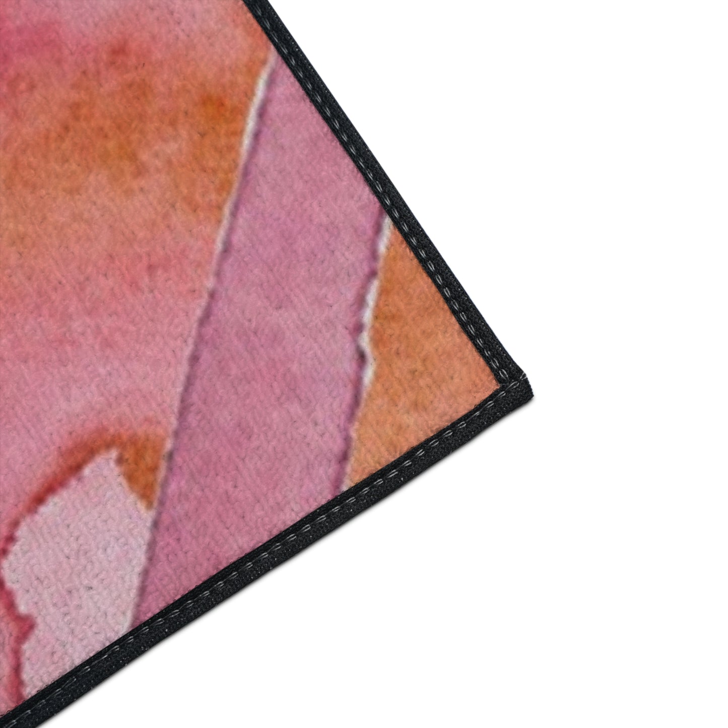 Pink Watercolor Abstract Heavy-Duty Floor Mat — Slip-Resistant Entry & Kitchen Rug