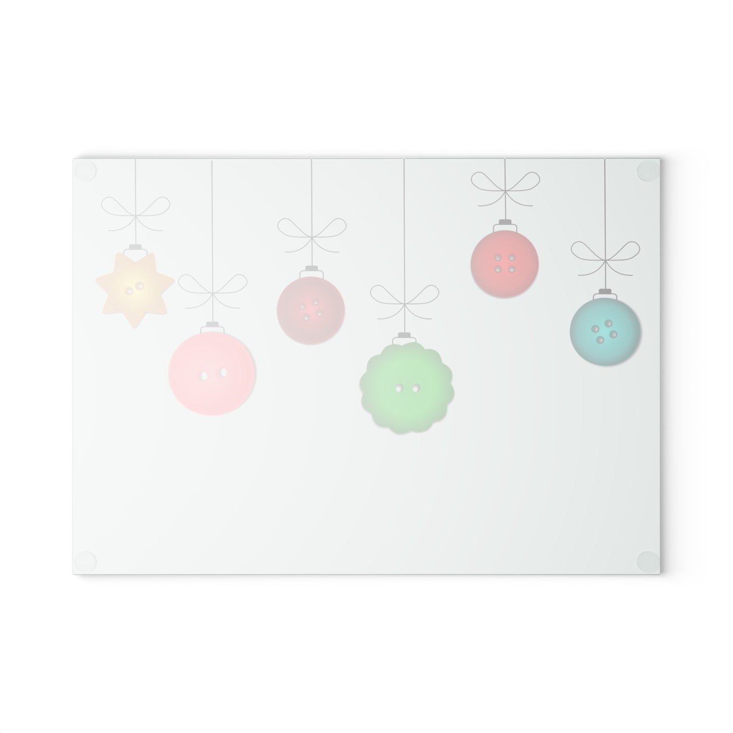 Holiday Ornament Glass Cutting Board, Christmas Gift, Kitchen Decor, Festive Cooking, Holiday Baking, Unique Housewarming