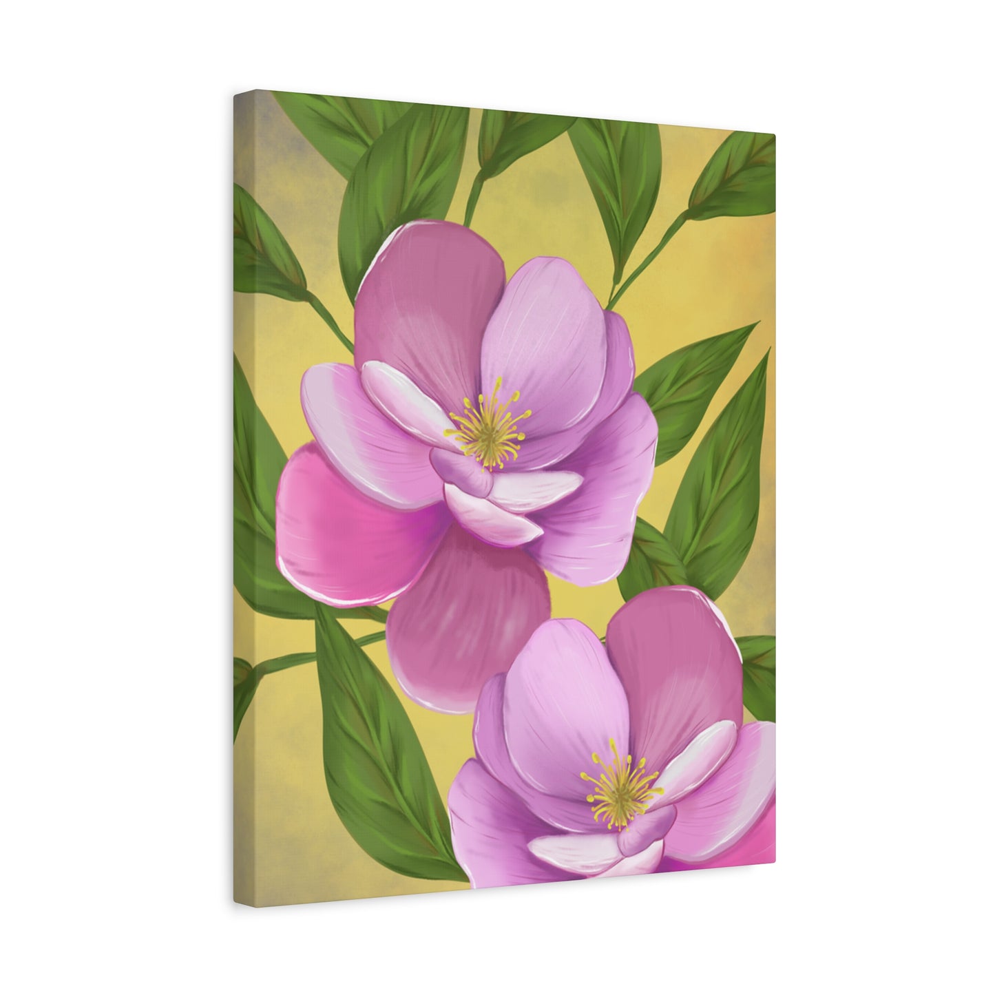 Matte Canvas, Stretched, 1.25" Tulips Pink and Purple Flowers