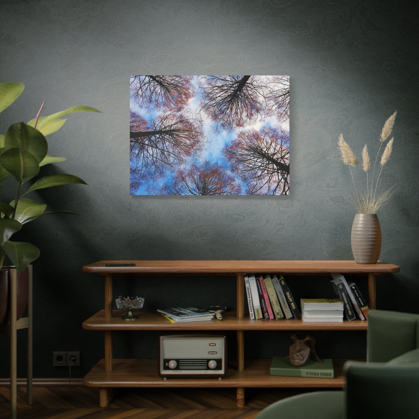 Canopy Sky Canvas Print — Winter Tree Tops Wall Art