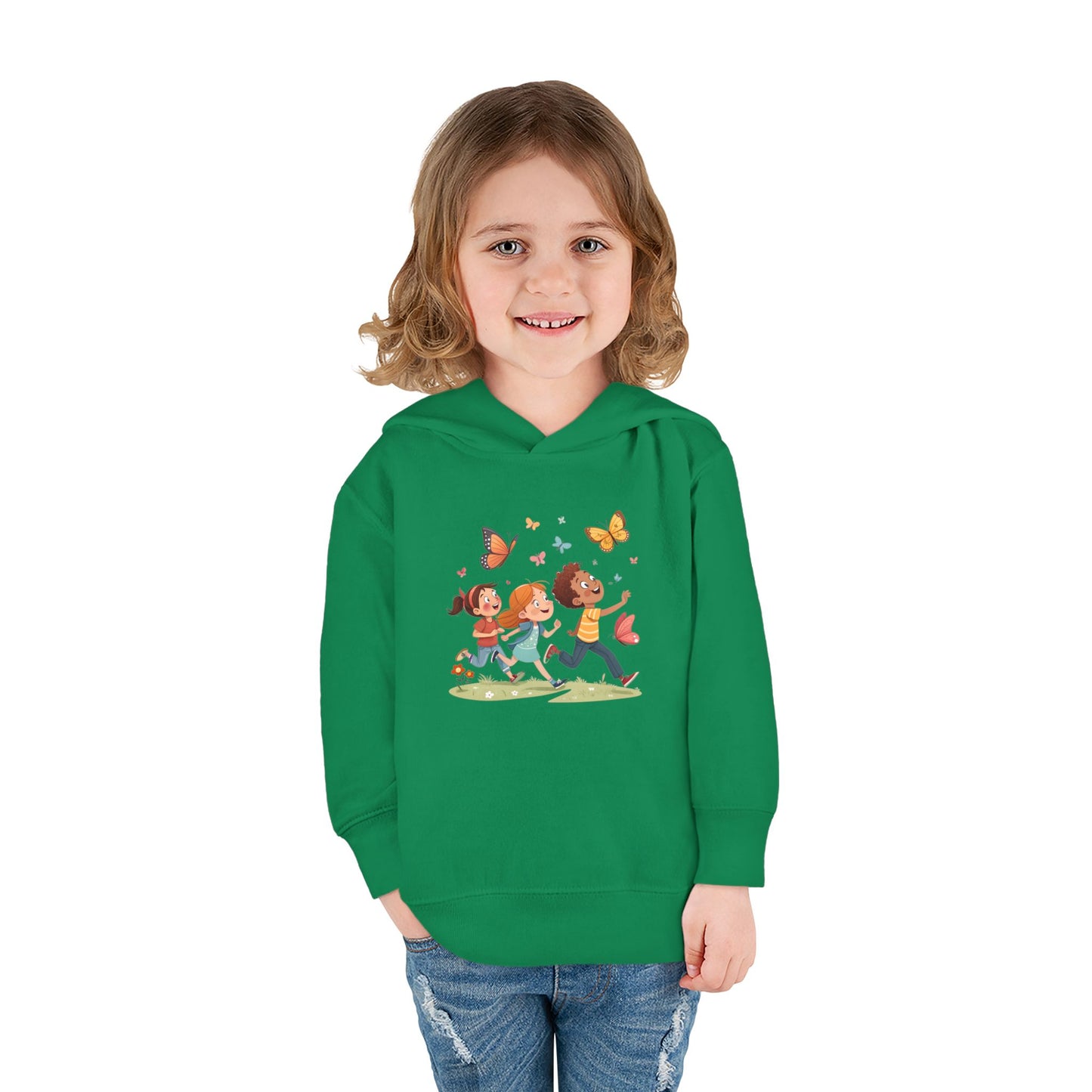 Butterfly Adventure Toddler Pullover Hoodie | Cute Kids Apparel, Fleece Hoodie, Toddler Gift, Outdoor Playwear, Spring Fashion