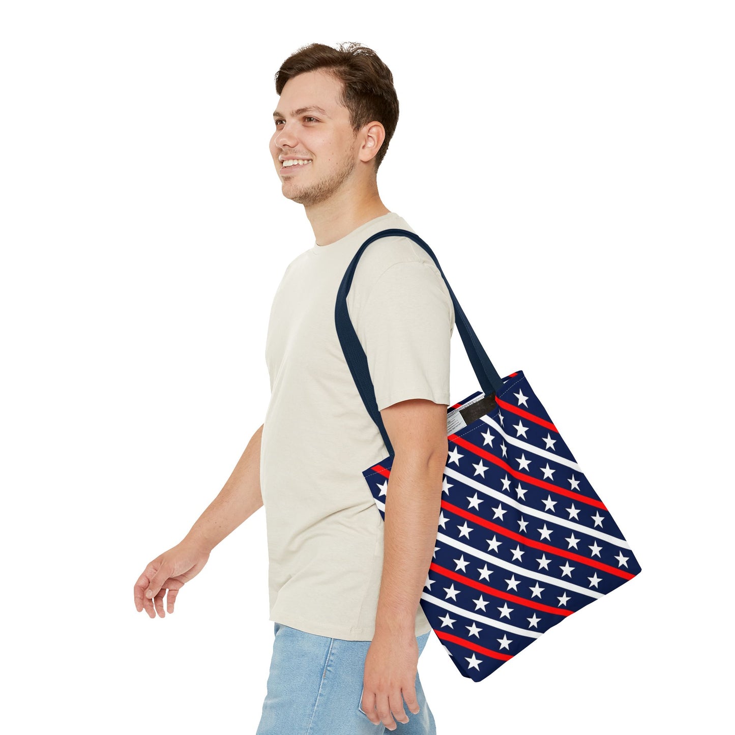 Patriotic Tote Bag, USA Flag Inspired, Star Patterned Purse, Summer BBQ, Independence Day, Memorial Day, Everyday Use