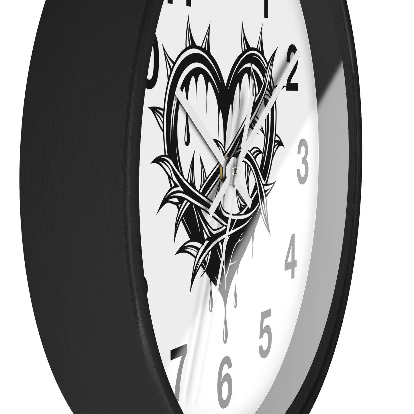 Heart & Thorns Wall Clock - Gothic Decor, Home Wall Art, Unique Timepiece, Perfect Gift for Her, Stylish Home Accessories