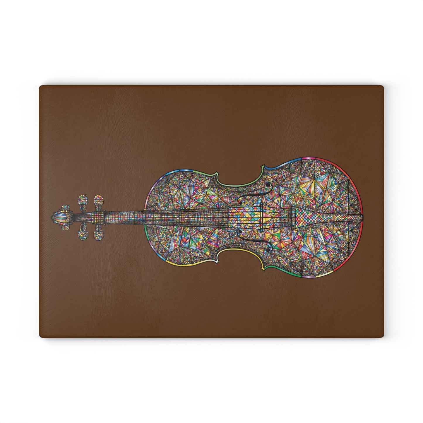 Stained Glass Violin Cutting Board, Artistic Kitchen Decor, Music Lover Gift, Culinary Art, Wedding Gift