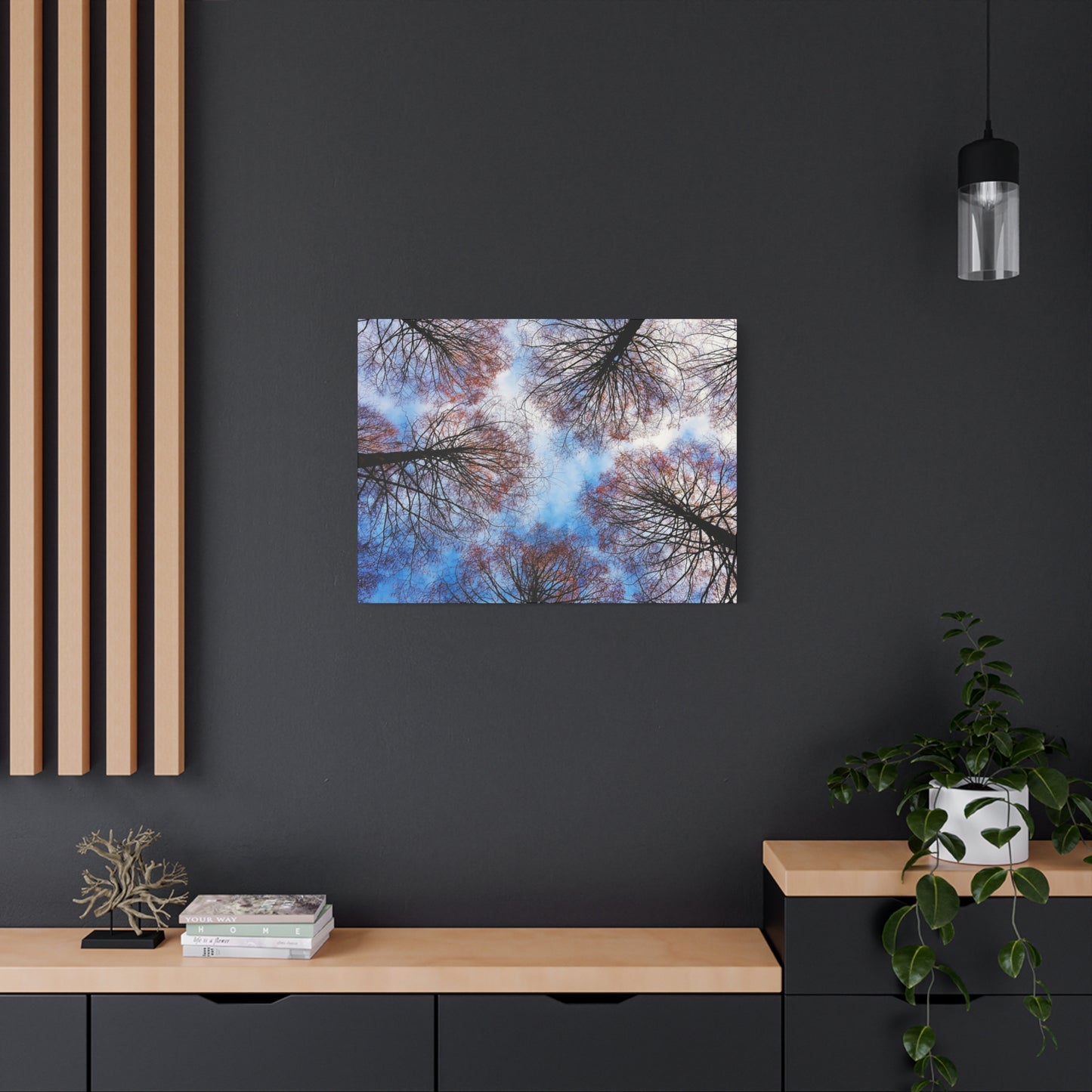 Canopy Sky Canvas Print — Winter Tree Tops Wall Art