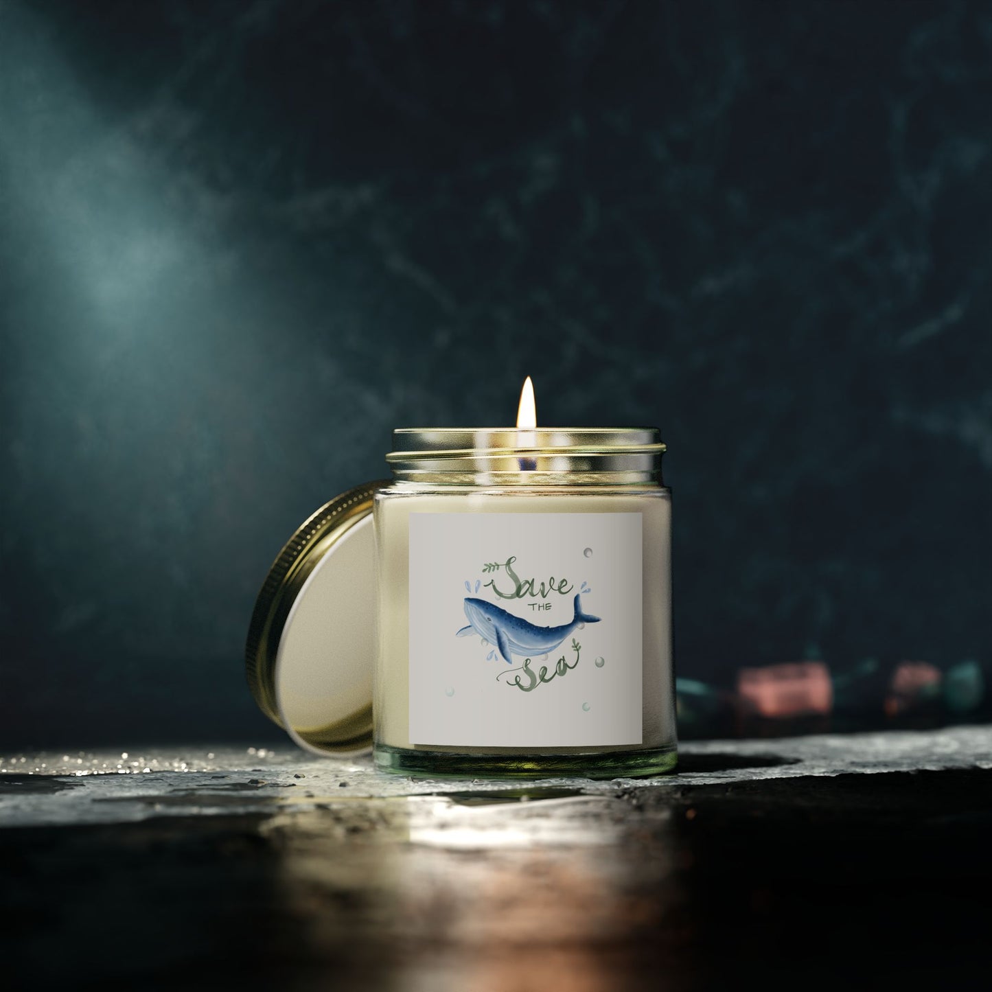 Save the Sea Scented Candles - Eco-Friendly Coconut Apricot Wax, Ocean Vibes, Perfect Gift for Nature Lovers, Home Decor, Relaxation