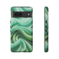 Stylish Phone Case, Tough Case, Green Abstract Design, Cell Phone Cover, Unique Gift, Trendy Accessory