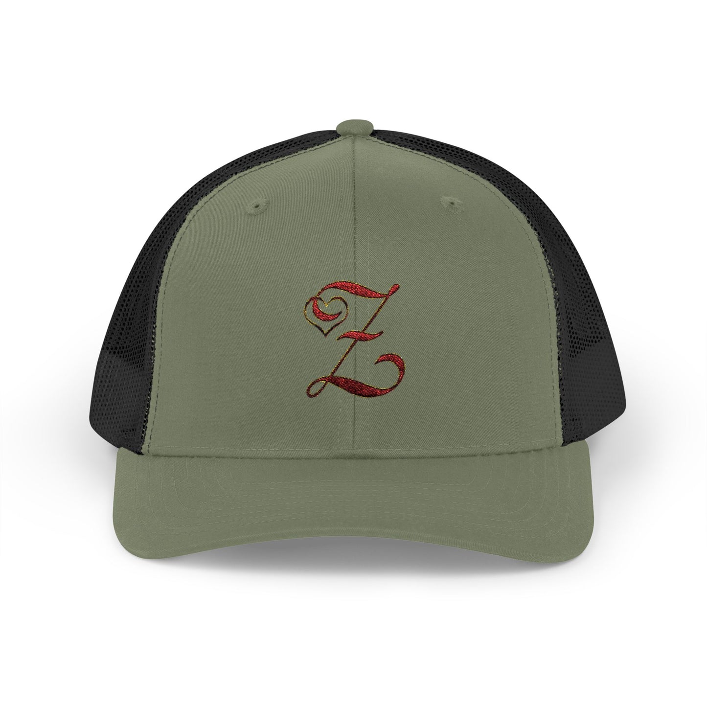 Embroidered 'Z' Snapback Trucker Cap — Vintage Monogram Initial Hat