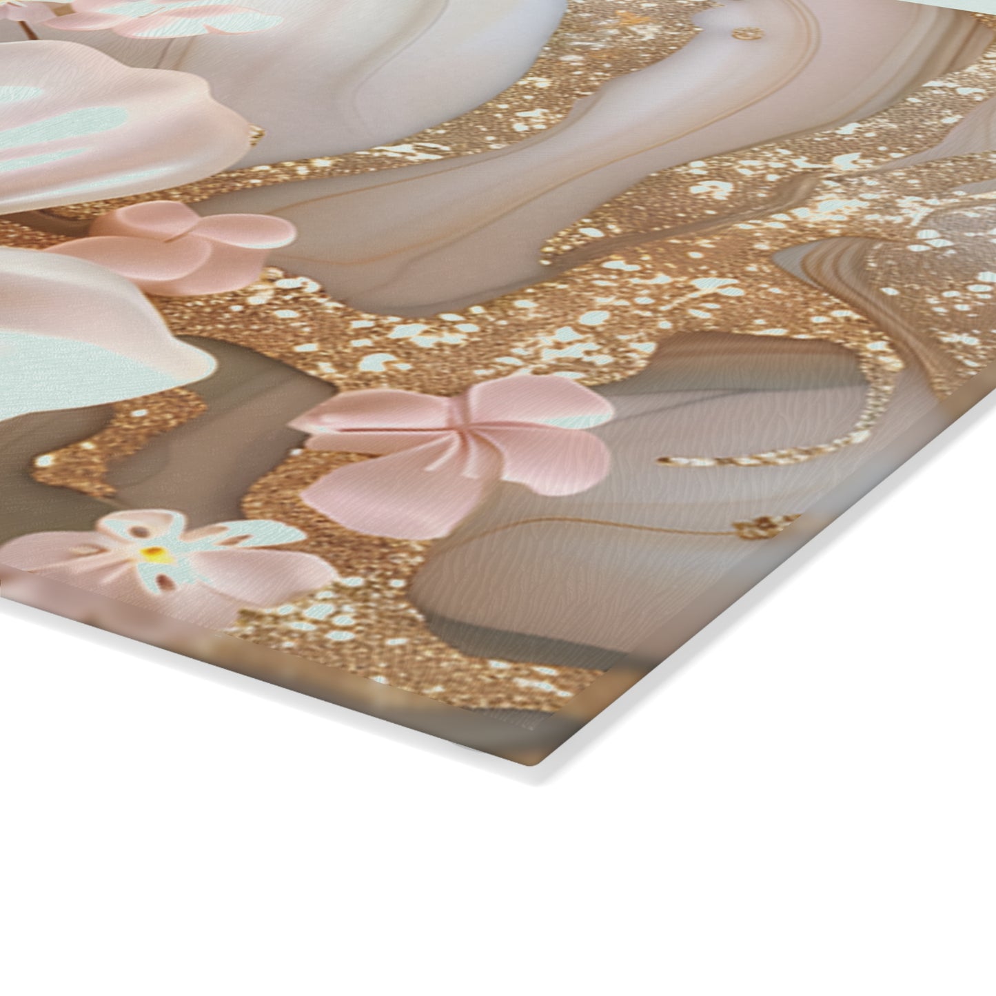 Elegant Floral Glass Cutting Board - Kitchen Decor