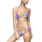 Vibrant Women's Bikini Swimsuit, Colorful Beachwear, Summer Pool Party, Vacation Swimwear, Fun Print Swim Set, Holiday Swimwear