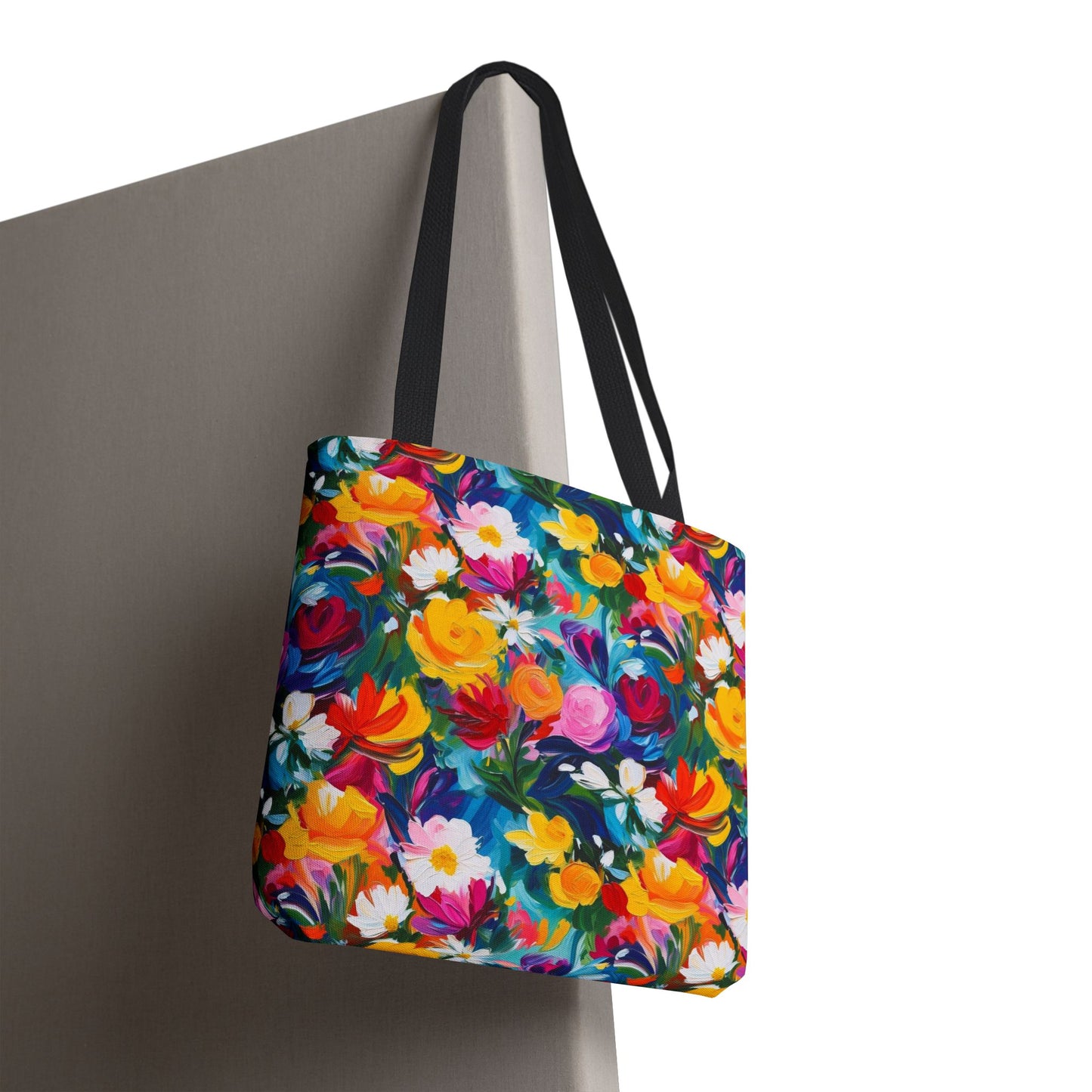 Colorful Floral Tote Bag — Vibrant All-Over Print Shopper