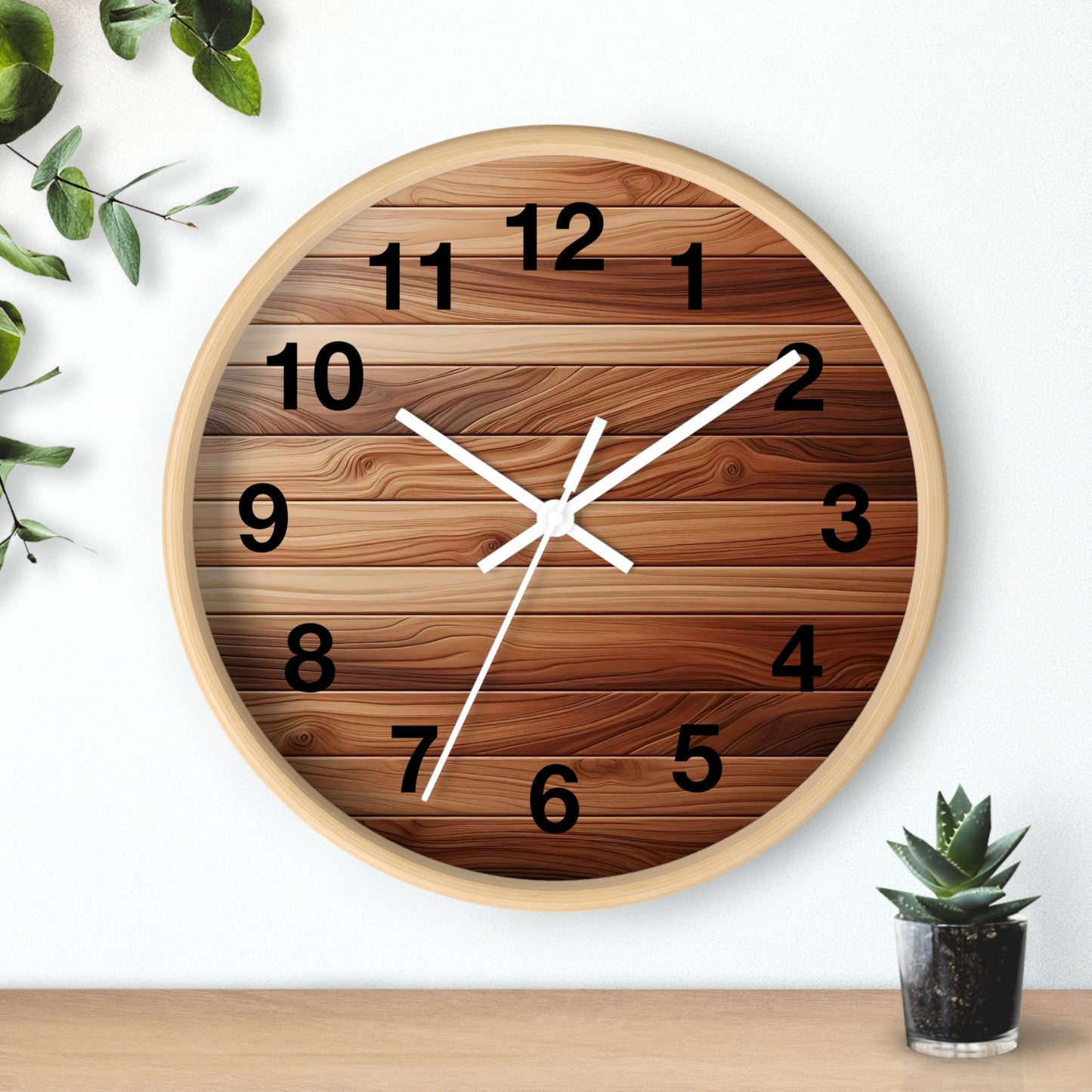 Rustic Wood Wall Clock - Natural Timber Home Decor, Gift for Housewarming, Wedding, Decorative Timepiece, Boho Style, Unique Design