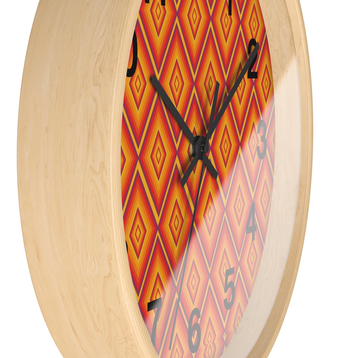 Retro Geometric Wall Clock, Vibrant Home Decor Clock, Modern Wall Art for Living Room, Unique Gift for Housewarming, Kid's Room