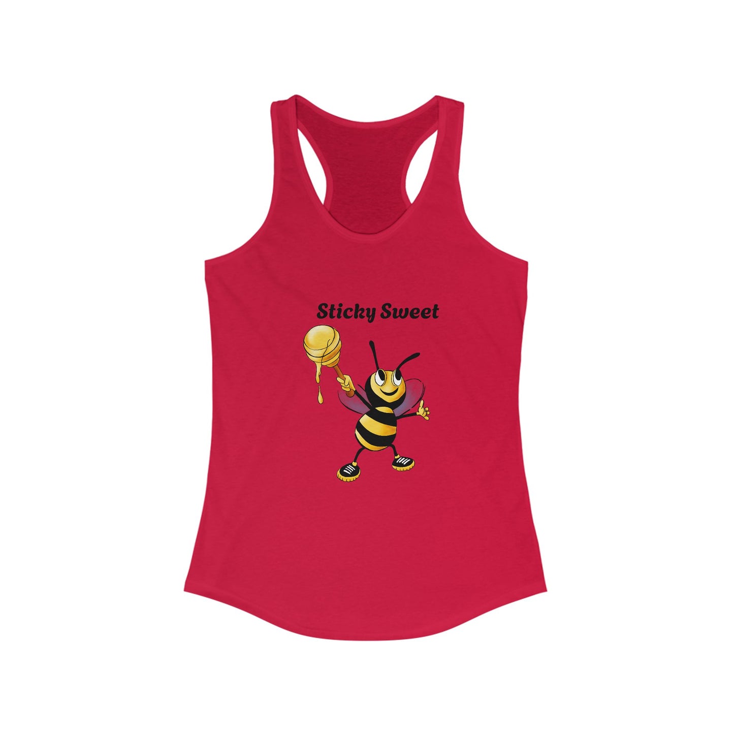 Sticky Sweet Bee Racerback Tank, Cute Summer Top, Gift for Bee Lovers, Fun Fitness Apparel