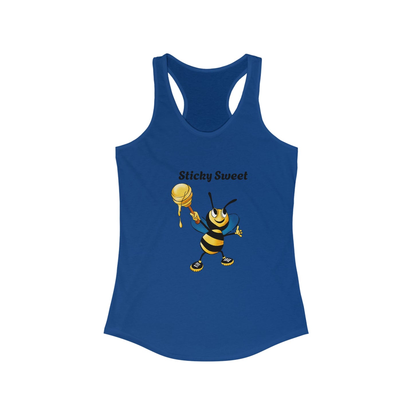 Sticky Sweet Bee Racerback Tank, Cute Summer Top, Gift for Bee Lovers, Fun Fitness Apparel