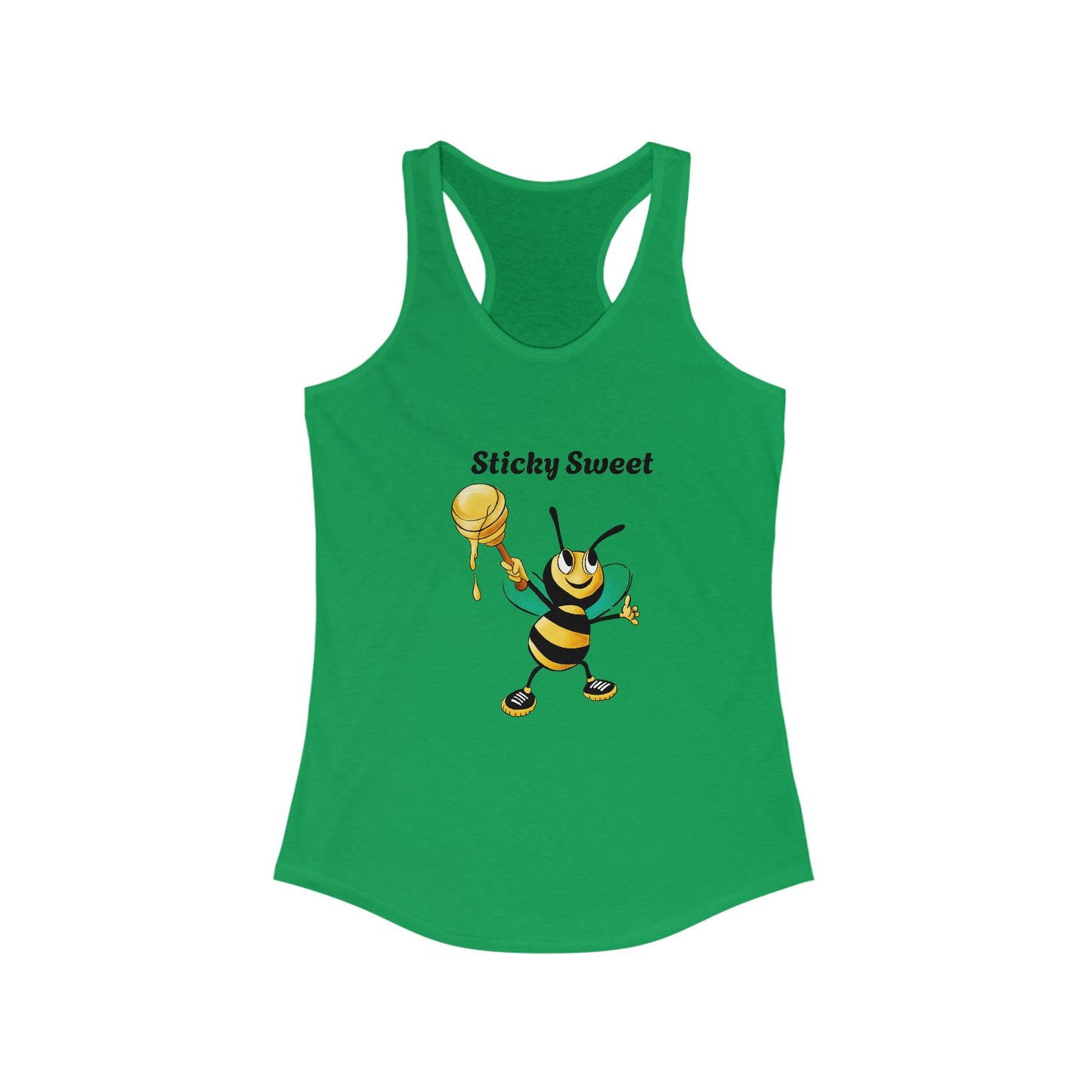 Sticky Sweet Bee Racerback Tank, Cute Summer Top, Gift for Bee Lovers, Fun Fitness Apparel