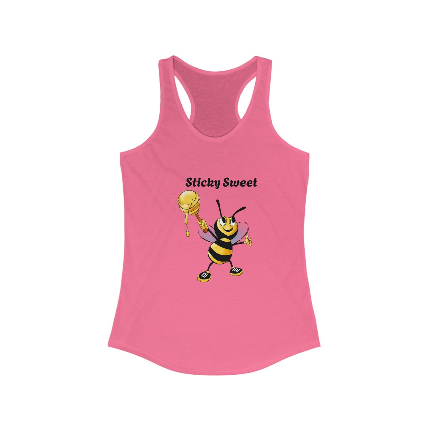Sticky Sweet Bee Racerback Tank, Cute Summer Top, Gift for Bee Lovers, Fun Fitness Apparel
