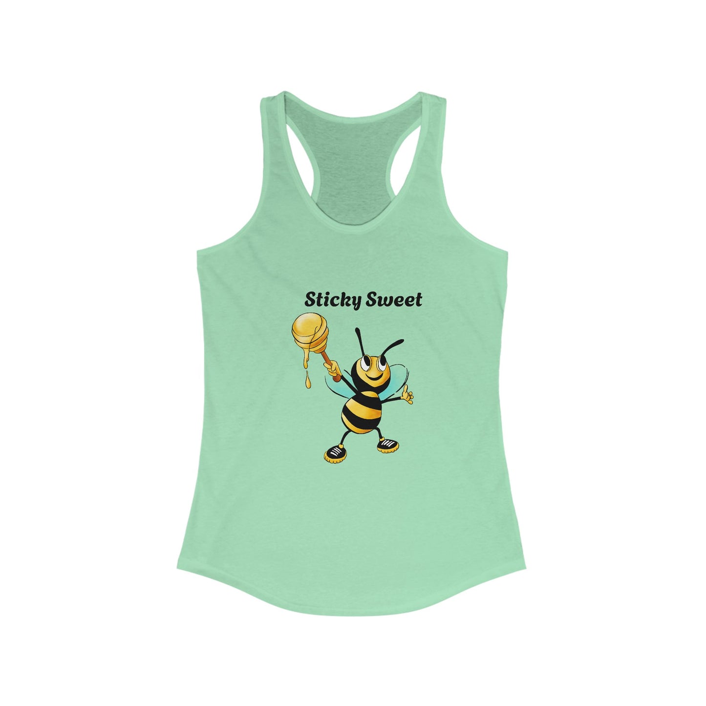 Sticky Sweet Bee Racerback Tank, Cute Summer Top, Gift for Bee Lovers, Fun Fitness Apparel