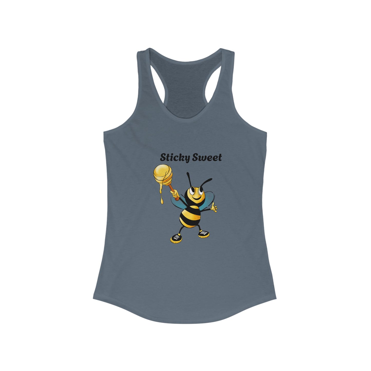 Sticky Sweet Bee Racerback Tank, Cute Summer Top, Gift for Bee Lovers, Fun Fitness Apparel