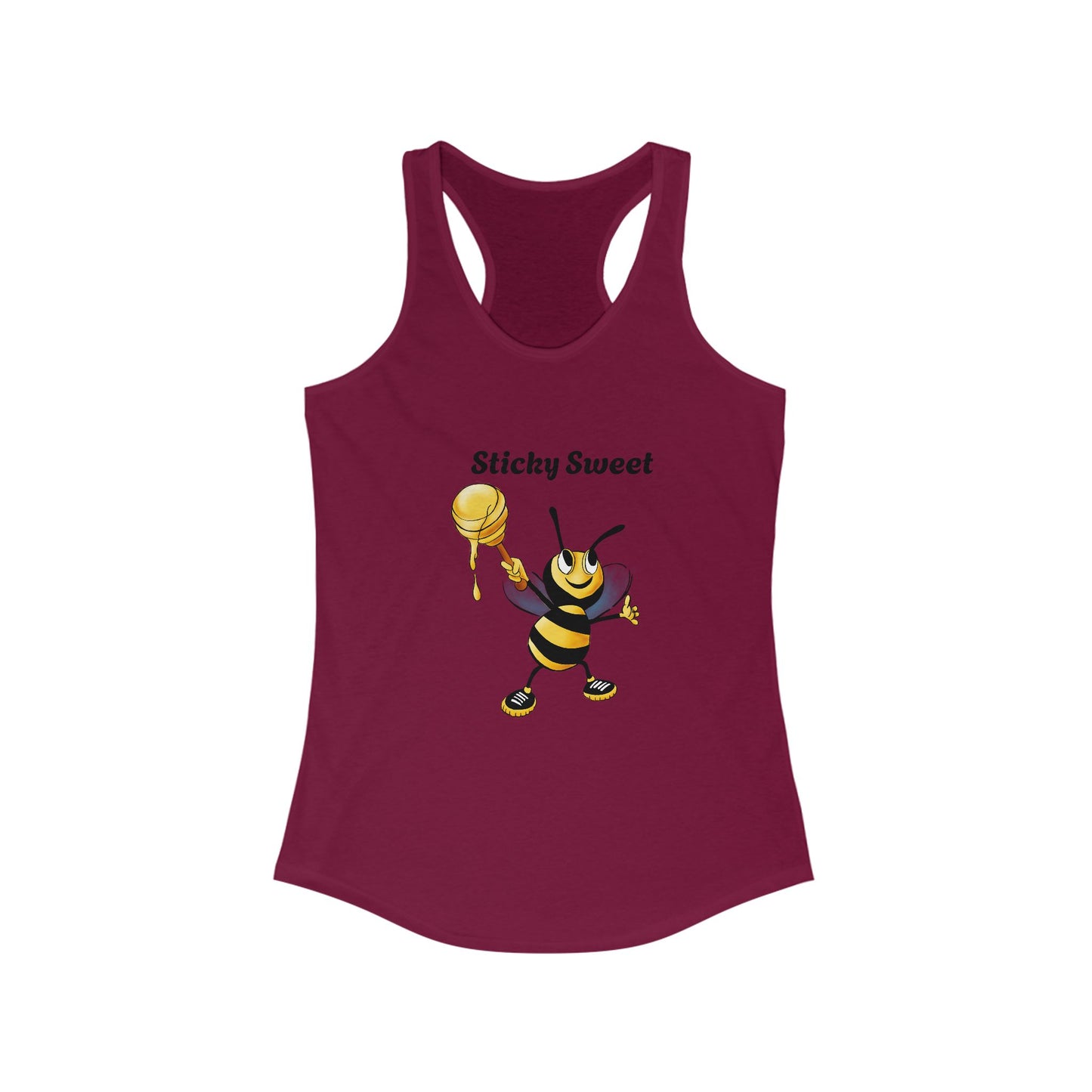 Sticky Sweet Bee Racerback Tank, Cute Summer Top, Gift for Bee Lovers, Fun Fitness Apparel