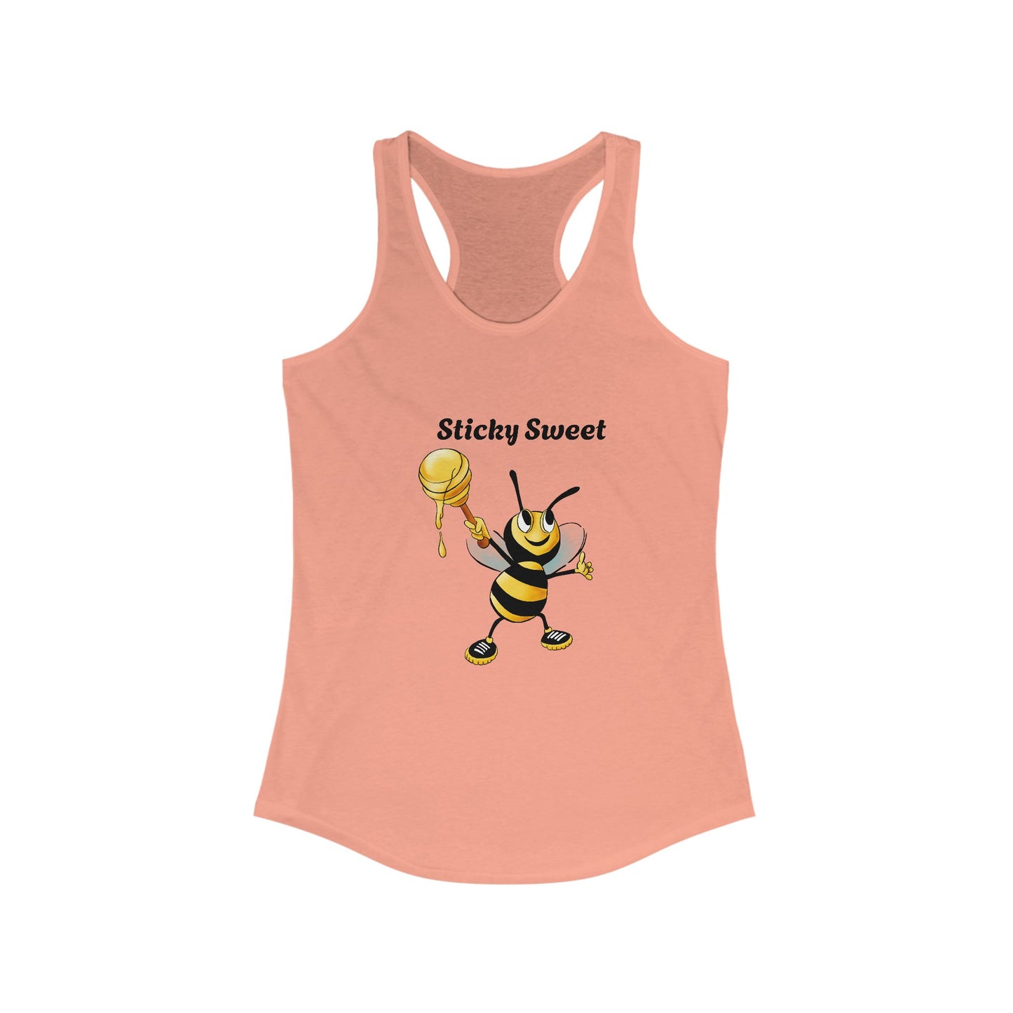 Sticky Sweet Bee Racerback Tank, Cute Summer Top, Gift for Bee Lovers, Fun Fitness Apparel