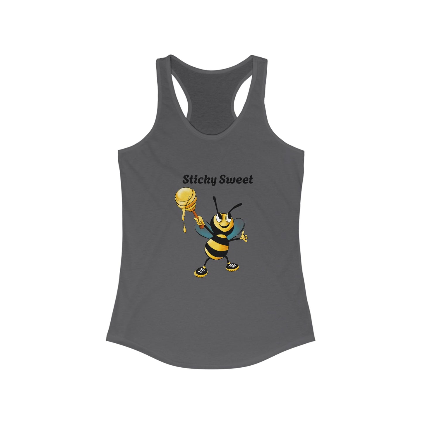 Sticky Sweet Bee Racerback Tank, Cute Summer Top, Gift for Bee Lovers, Fun Fitness Apparel