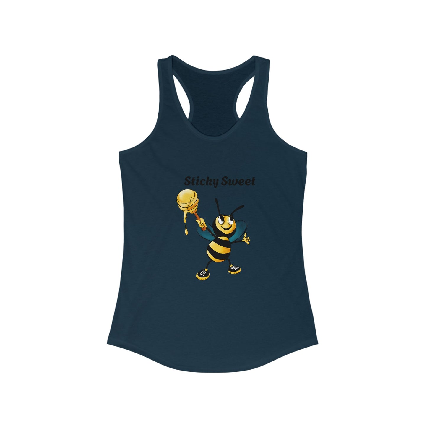 Sticky Sweet Bee Racerback Tank, Cute Summer Top, Gift for Bee Lovers, Fun Fitness Apparel