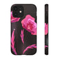 Floral iPhone Case | Tough Cases with Pink Poppy Design, Elegant Flower Phone Cover, Gift for Her, Spring Accessories, Chic Tech