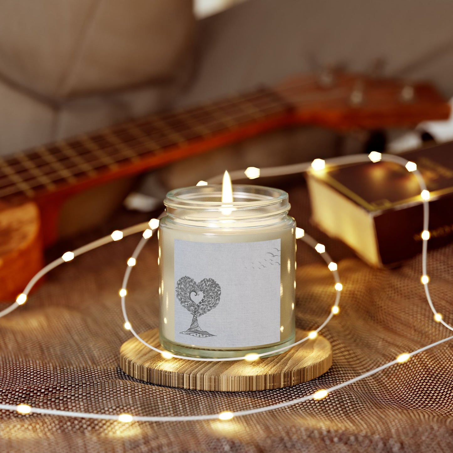 Heart Tree Scented Candle | Coconut Apricot Wax | Eco-Friendly Gift | Relaxation | Home Decor | Aromatherapy