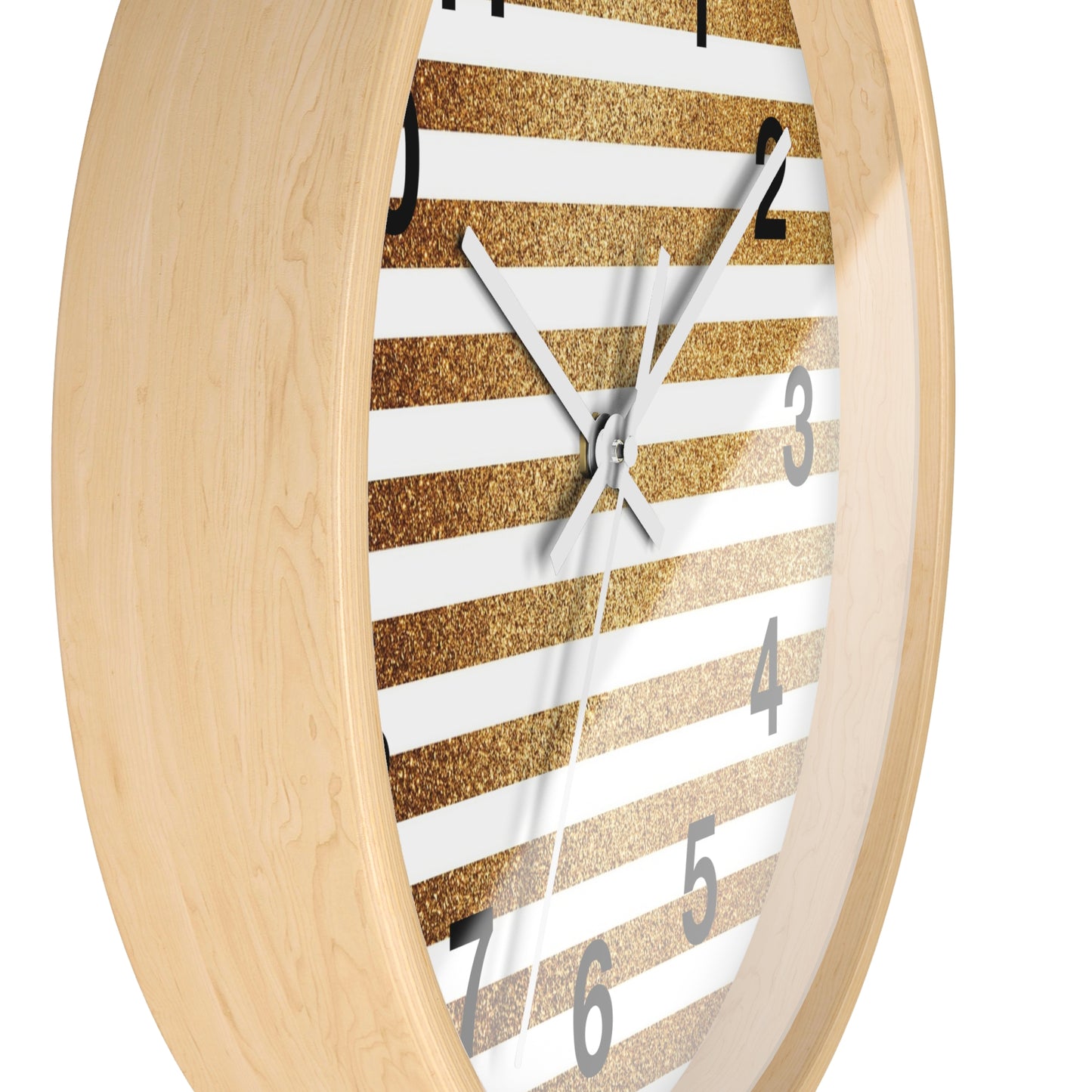 Stylish Wooden Striped Wall Clock, Modern Home Decor, Unique Gift, Minimalist Design, Living Room Wall Art, Timeless Addition