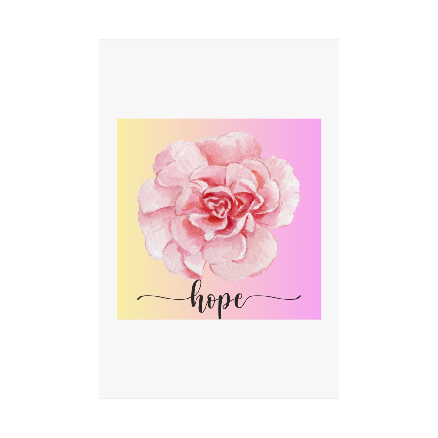 Hope Floral Matte Vertical Posters | Inspirational Wall Art, Flower Decor