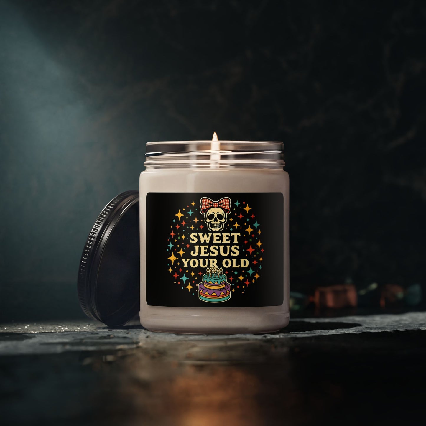 Birthday Candle — 'Sweet Jesus You're Old' Scented Soy Jar (9oz)