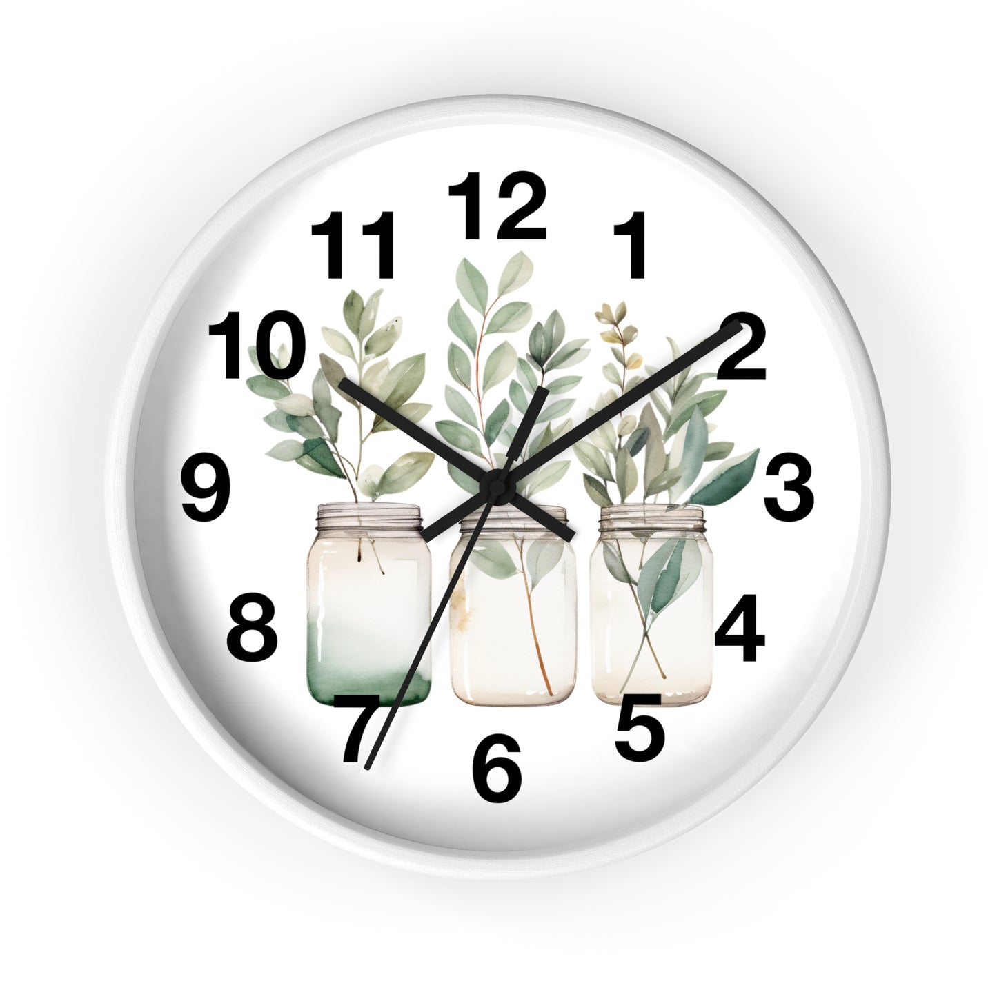 Botanical Wall Clock - Home Decor, Gift for Plant Lovers, Modern Art, Housewarming, Eco-Friendly Design
