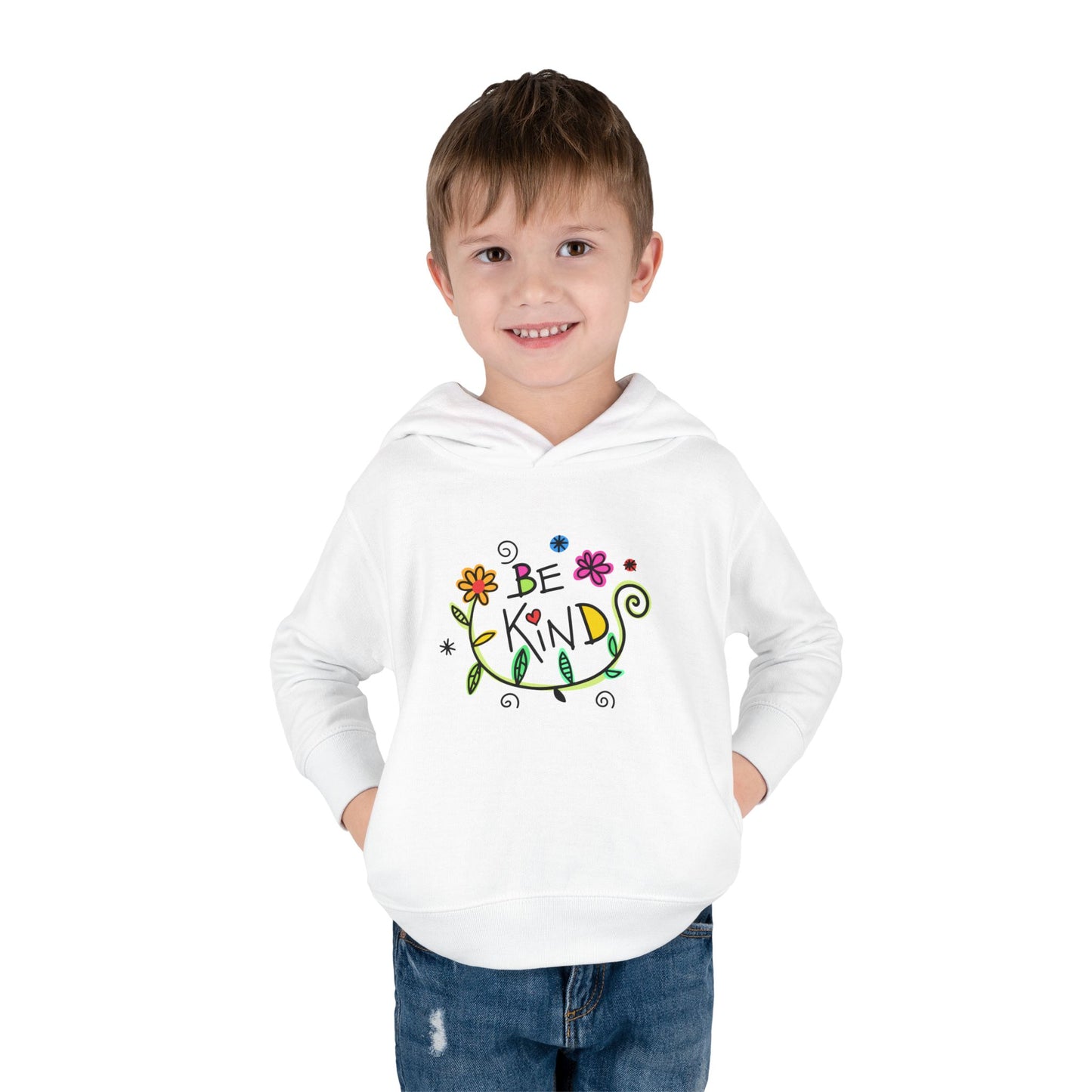 Toddler Fleece Hoodie - 'Be Kind' Floral Design, Cozy Kids Pullover, Cute Gift for Toddlers, Everyday Wear, Spring Outfit