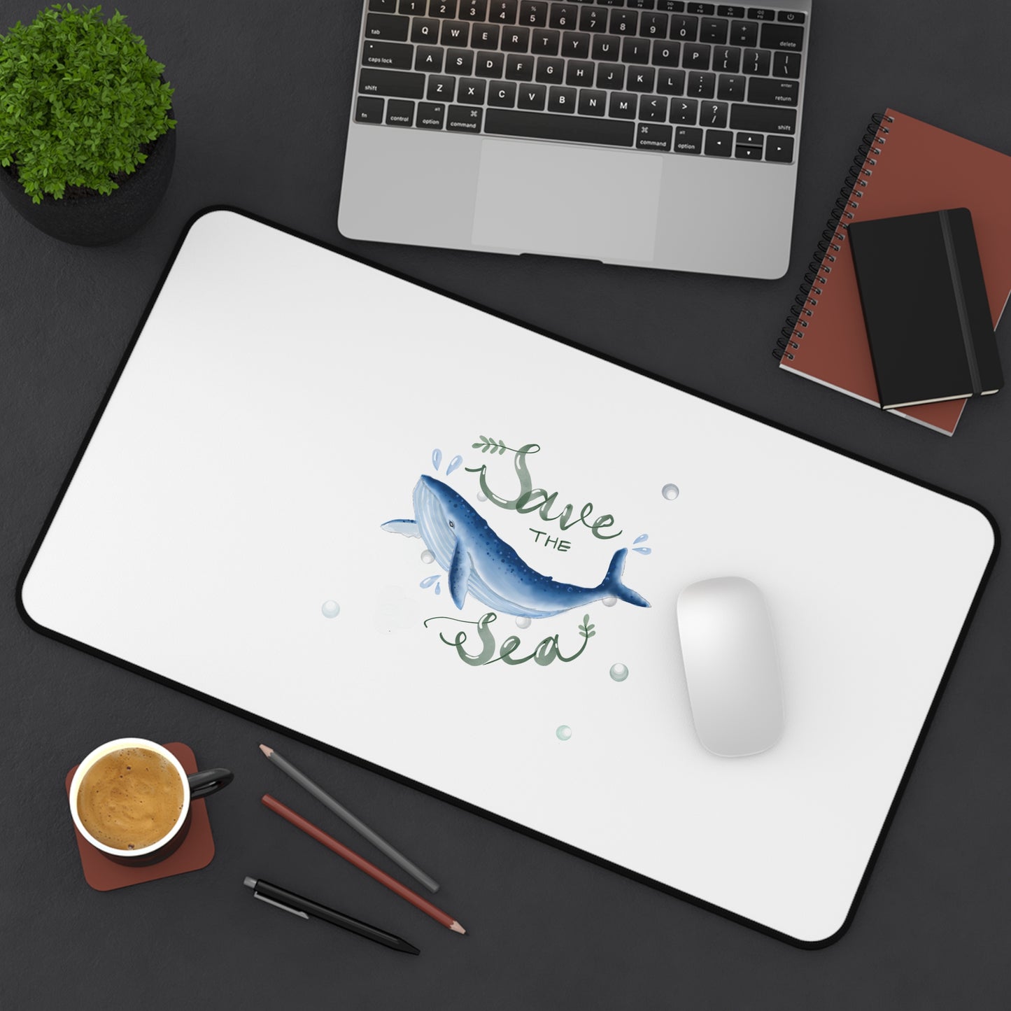 Ocean-Inspired Desk Mat - Save the Sea, Eco-Friendly Office Decor, Marine Life Gift, Home Office Essential, Wildlife Conservation