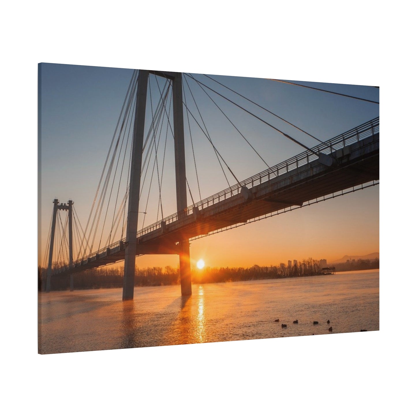 Sunrise Bridge Canvas Wall Art — Matte Stretched Canvas