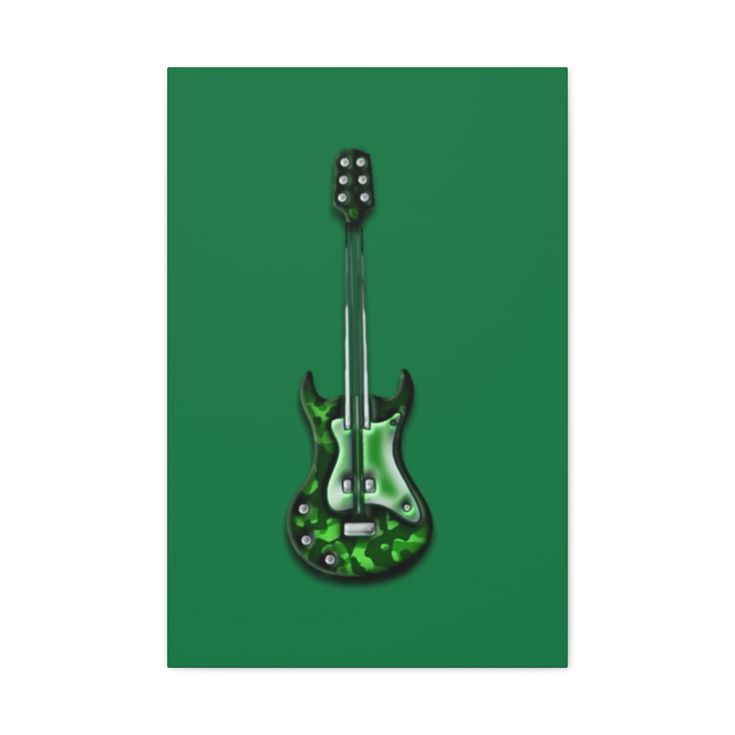 Green Electric Guitar Canvas Art, Music Wall Decor, Rock n Roll Gift, Guitar Lover's Art, Stretched Green Canvas, Home Theater Decor