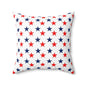 Spun Polyester Square Pillow stars red white and blue