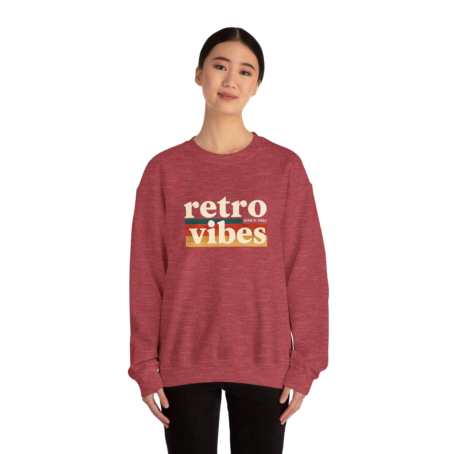 Retro Vibes Crewneck Sweatshirt, Unisex Vintage Style, Cozy Fall Fashion, Gift for Music Lovers, Chill Weekend Wear