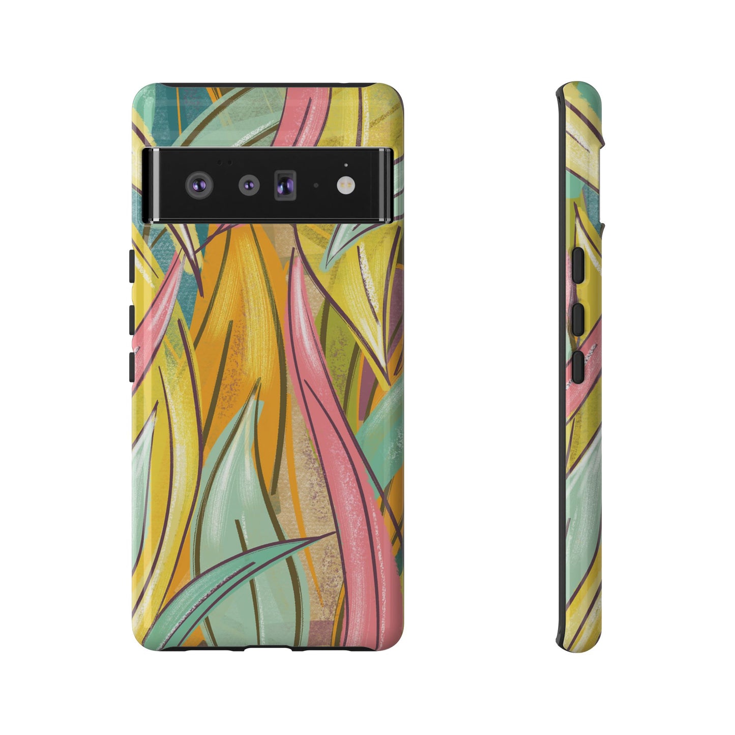 Vibrant Phone Case with Colorful Leaf Design, Tough Cases for Nature Lovers, Eco-Friendly Gift, Summer Vibes, Floral Phone Cover