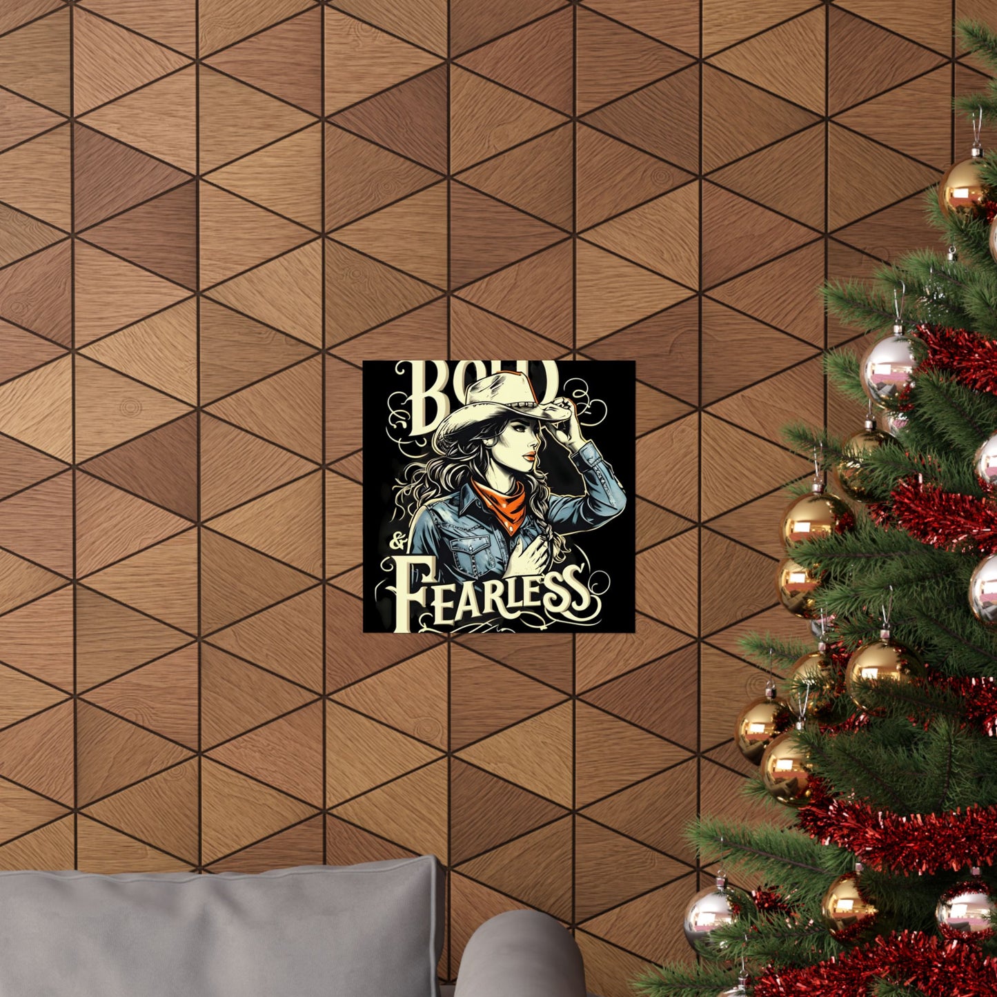 Bold & Fearless Cowboy Woman Poster — Matte Vertical Wall Art