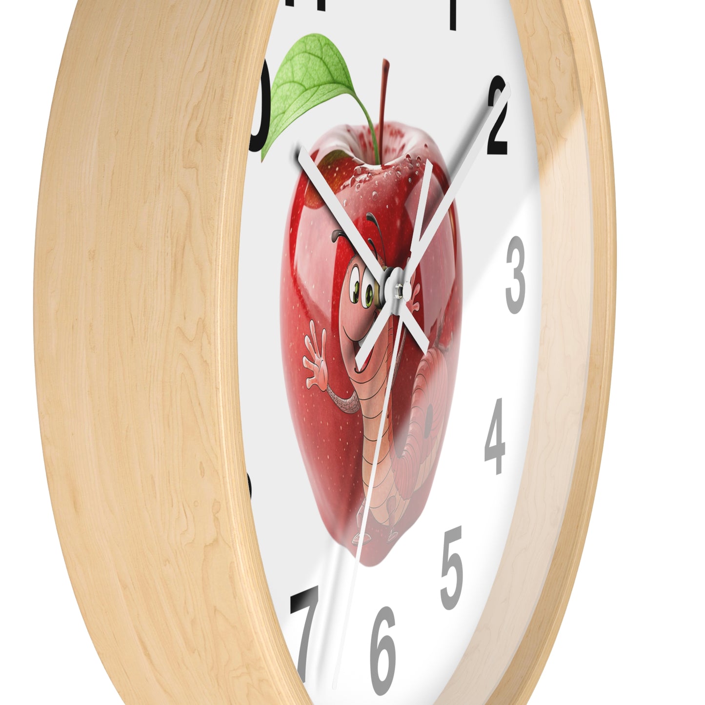 Whimsical Apple Wall Clock, Fun Kids Decor, Nursery Wall Accent, Tick Tock, Gift for Children, Playful Home Decor, Educational Timer