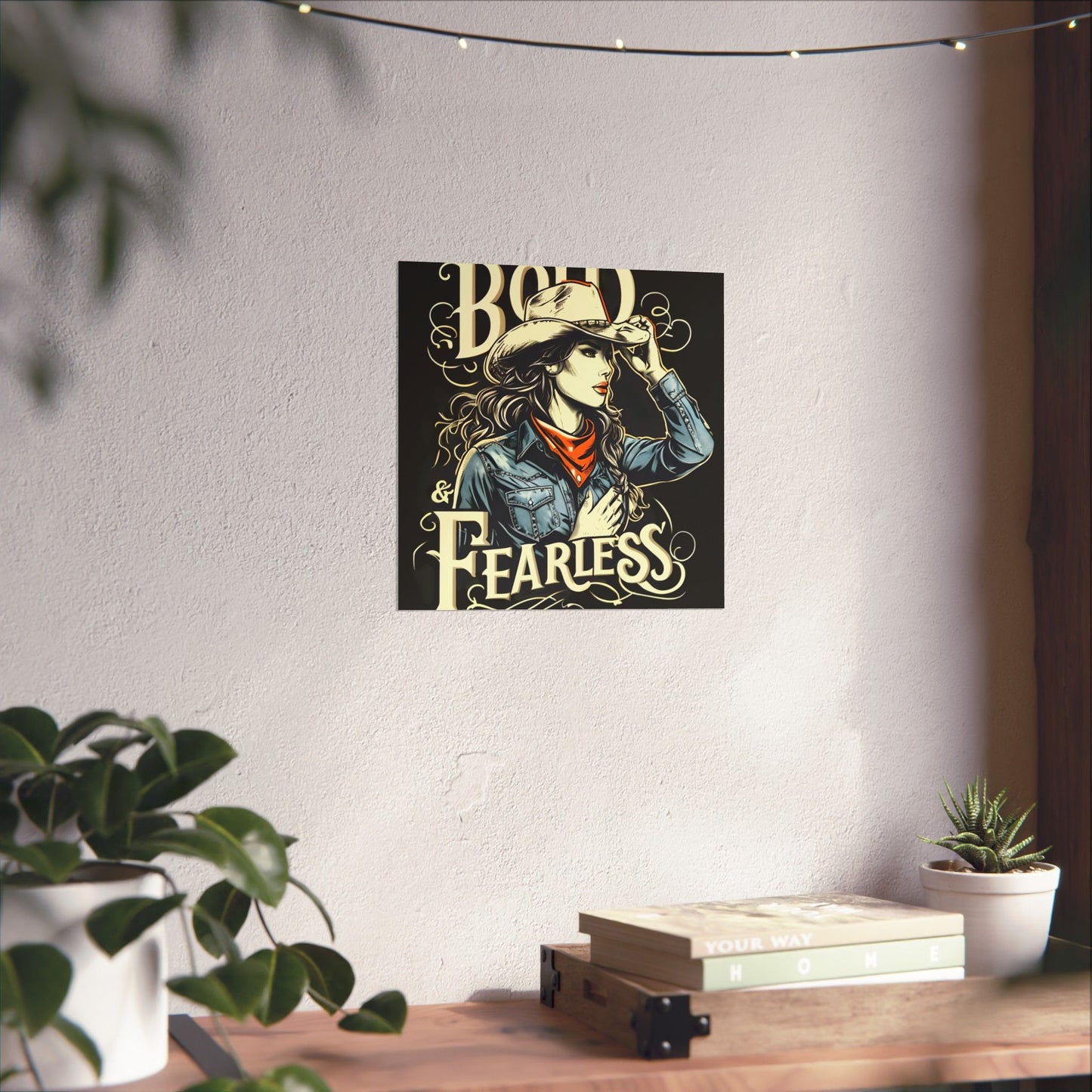 Bold & Fearless Cowboy Woman Poster — Matte Vertical Wall Art