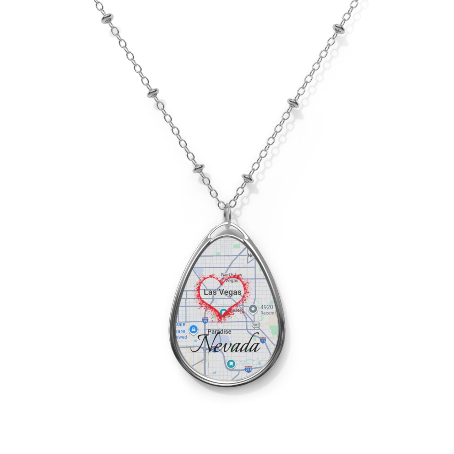 Personalized Map Oval Necklace, Custom Location Jewelry, Heart Map Pendant, Special Gift for Travelers, Meaningful Keepsake