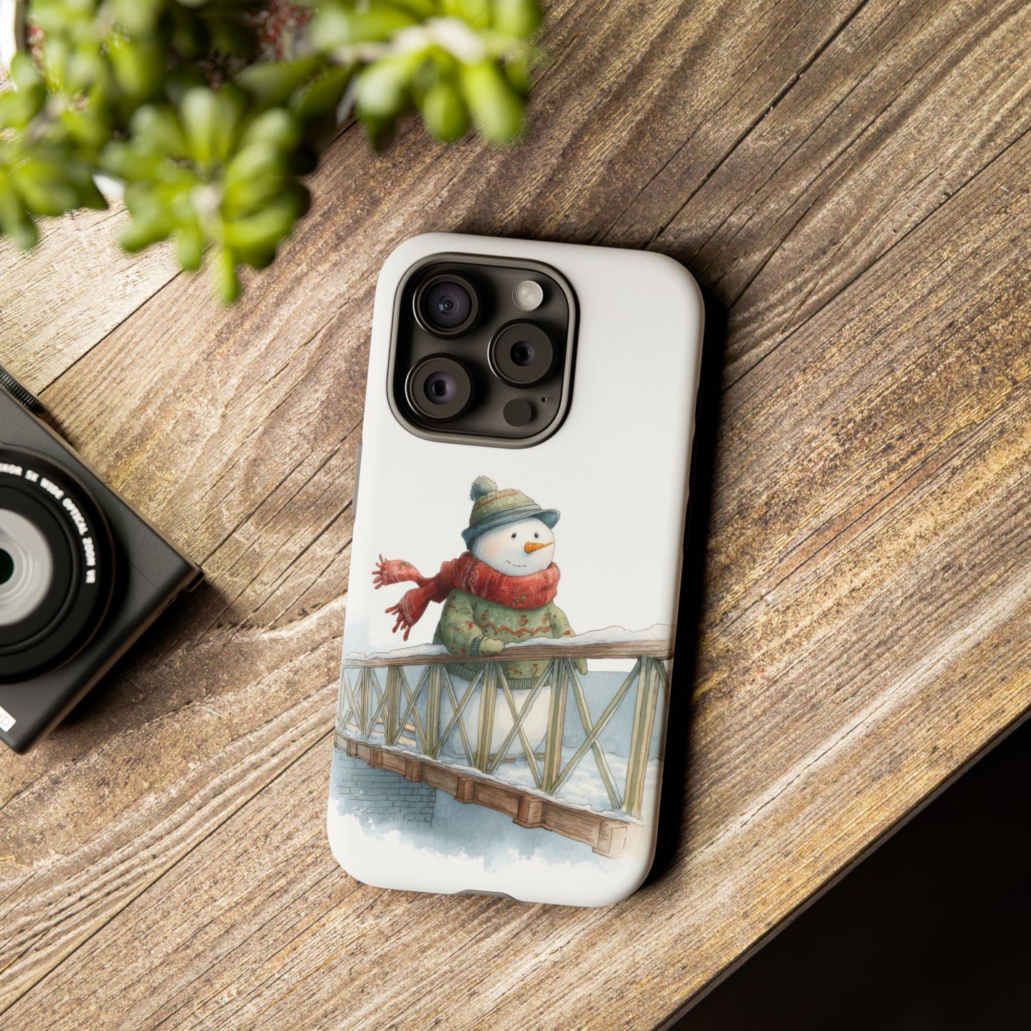 Snowman Phone Case – Winter Holiday Gift, Cute Snowman Design, Winter Accessories, Protective Phone Case, Unique Christmas Present