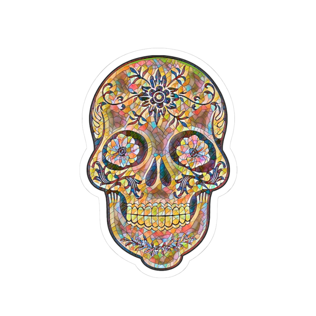 Colorful Skull Stickers | Day of the Dead Décor, Planner Stickers, Laptop Decals, Party Supplies, Artistic Gifts