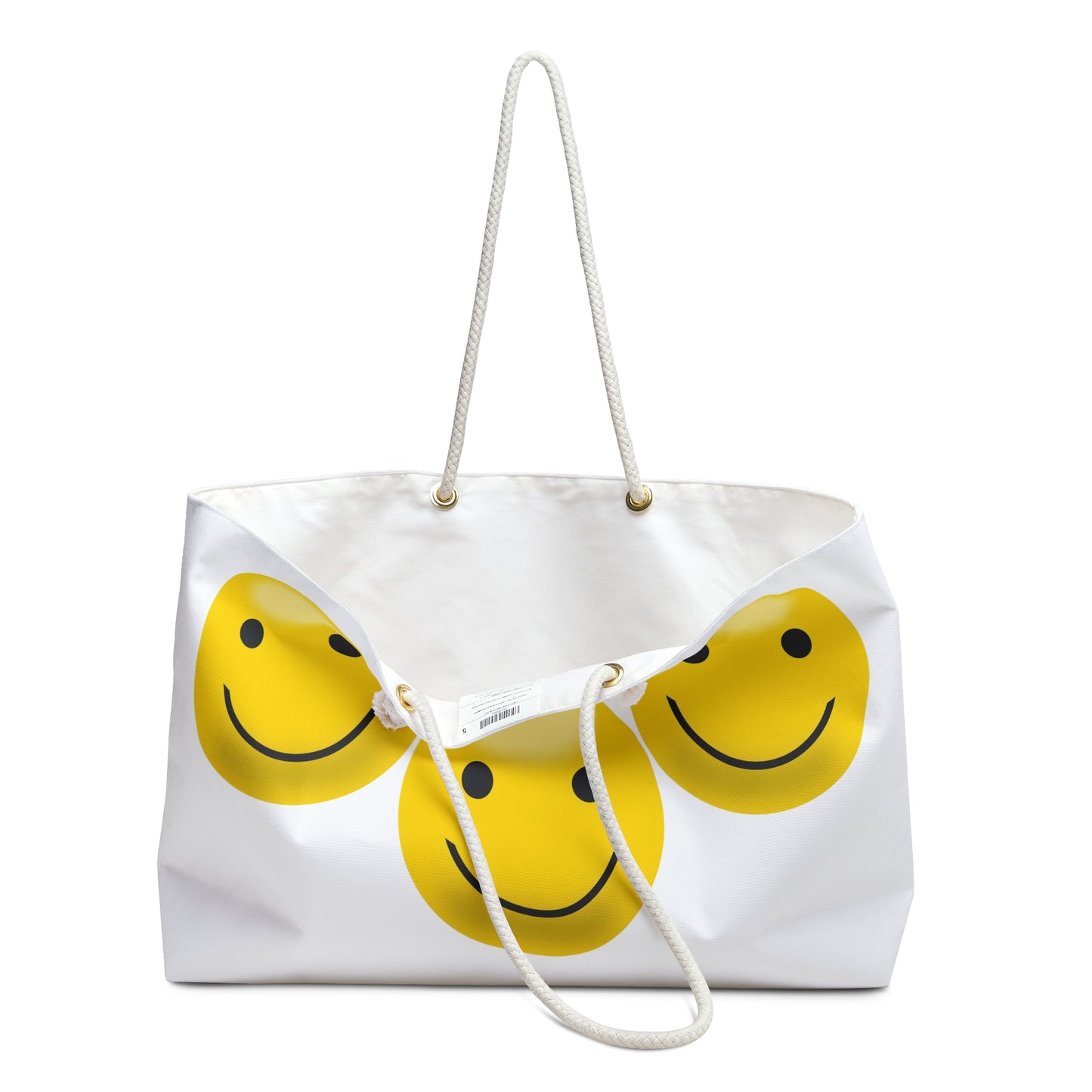Smiley Face Weekender Bag - Fun Travel Tote, Beach Bag, Gym Bag, Smiley Accessories, Gift for Friends