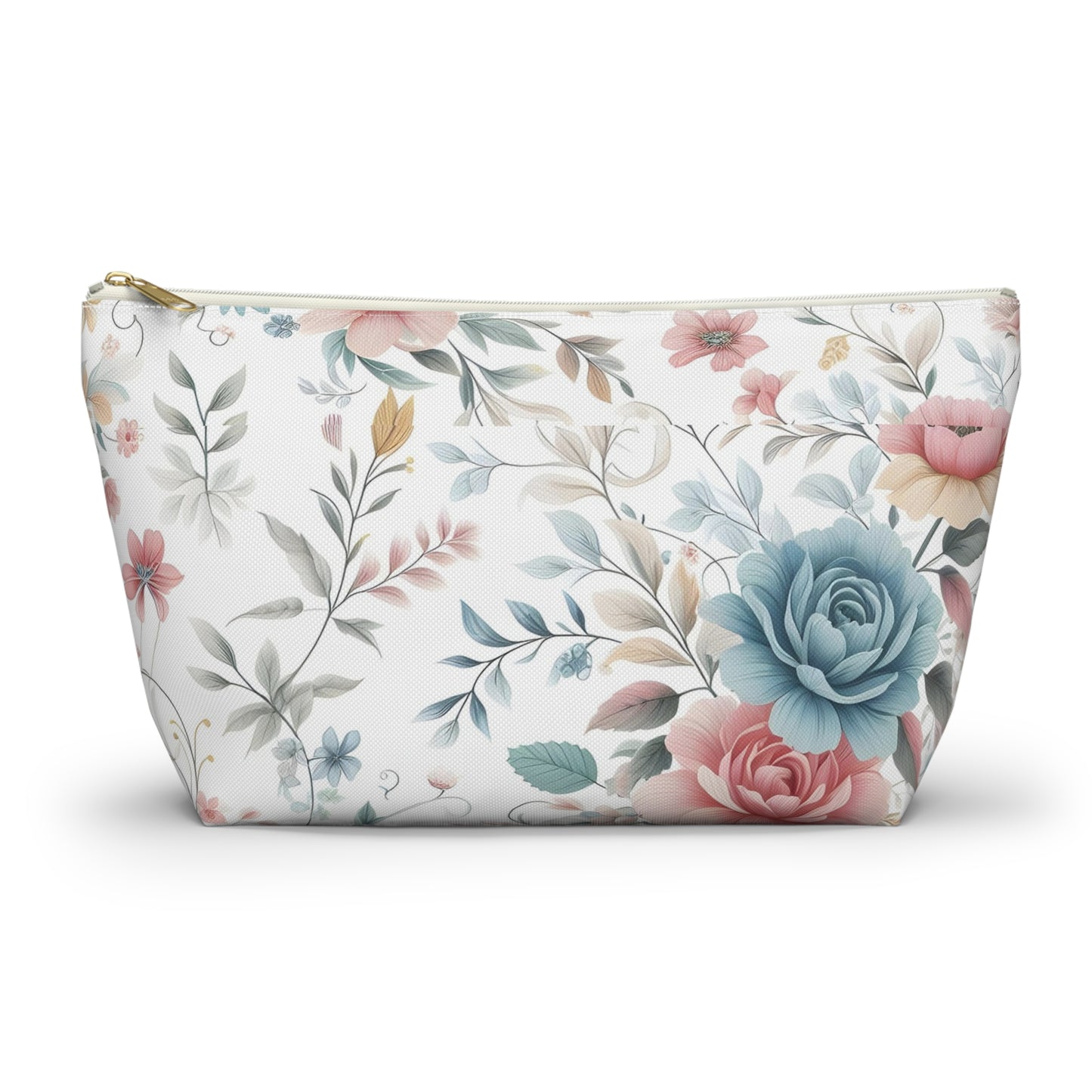 Floral Accessory Pouch, Makeup Bag, Cosmetic Case, Travel Organizer, Gift for Her, Floral Print Pouch